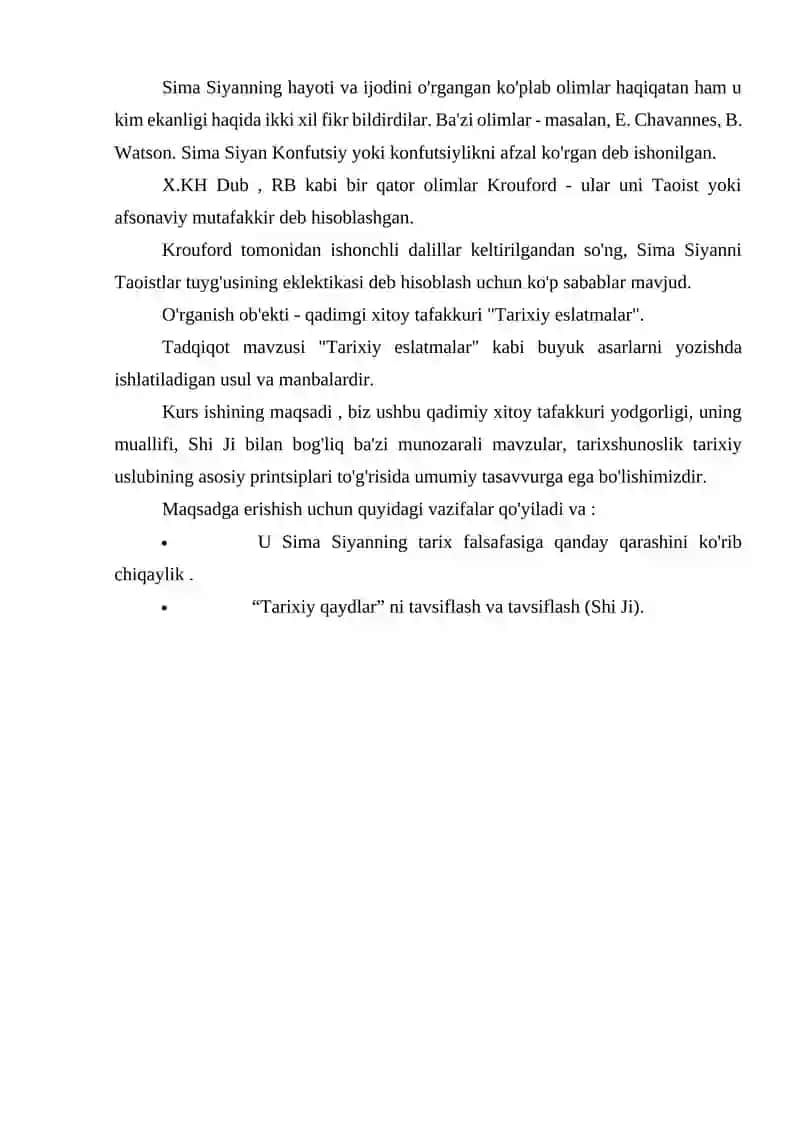 Sima Siyan va uning tarixiy xotiralar asarini o'rganish 3