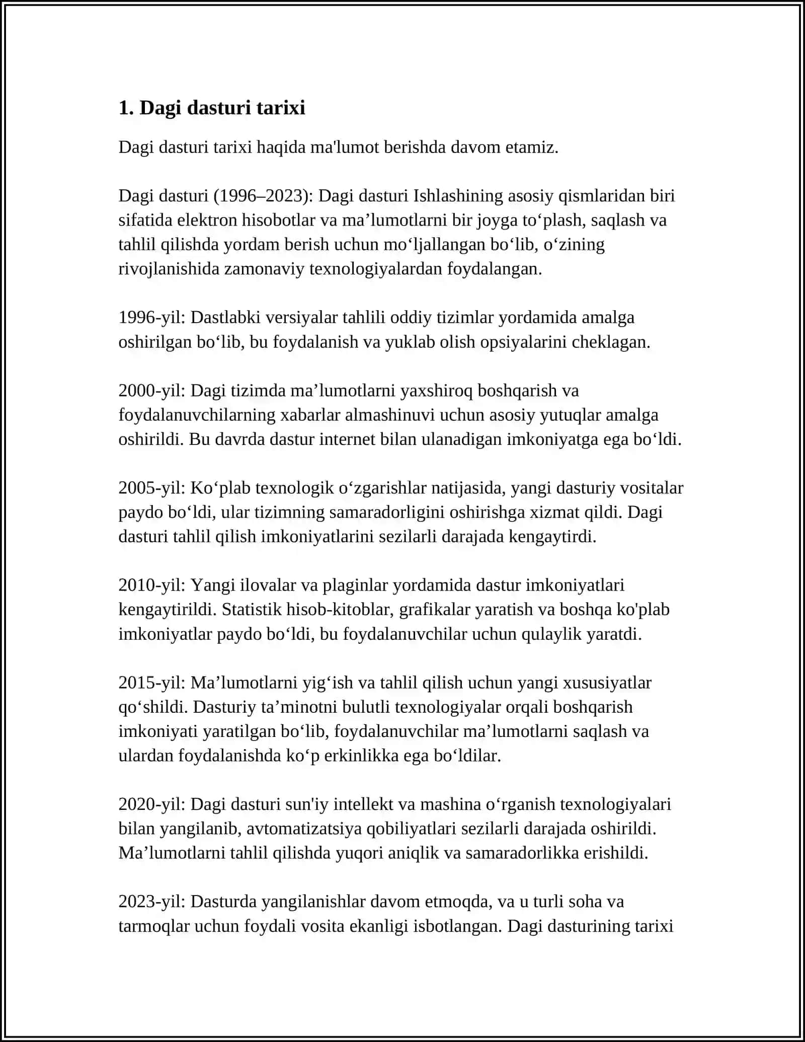 MUSTAQIL ISH Mavzu: DAGI DASTURI 3