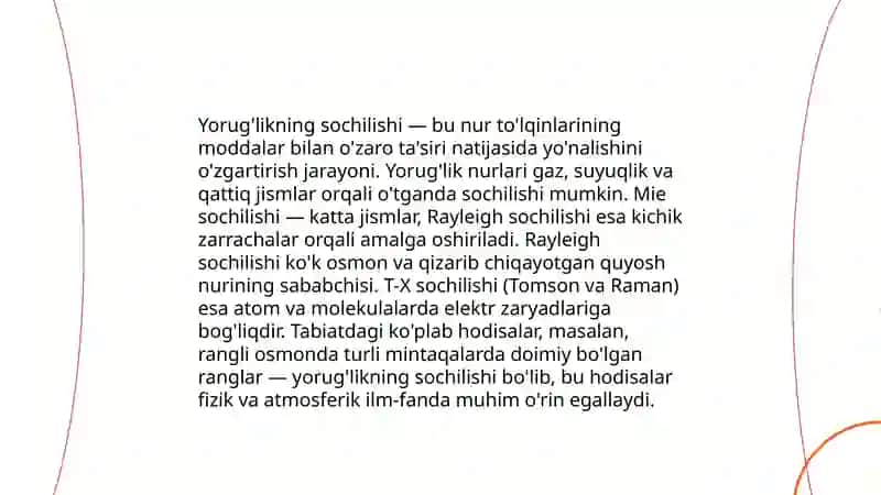 Yorug'likning sochilishi usullari 3