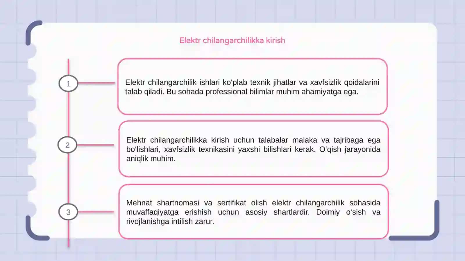 Elektr chilangarchilik ishlari 3