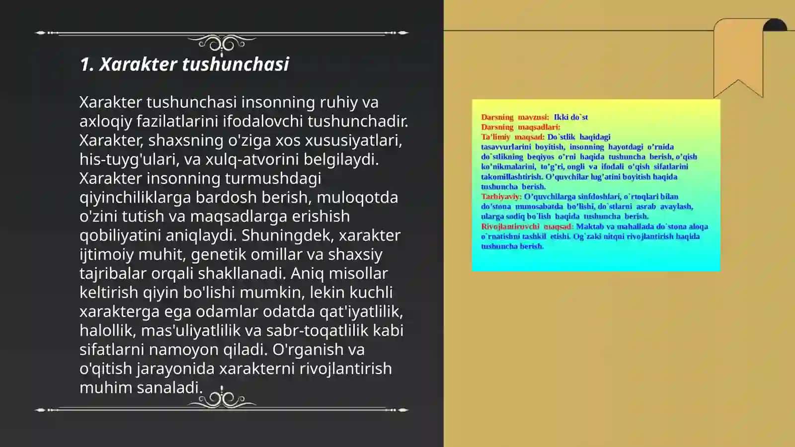 Xarakter haqida tushuncha 3