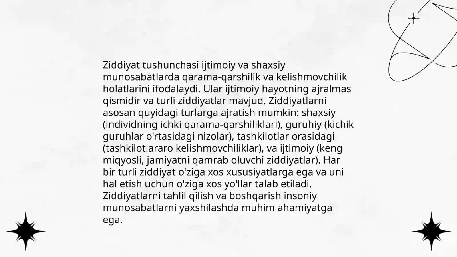 Ziddiyat tushunchasi va uning turlari 3