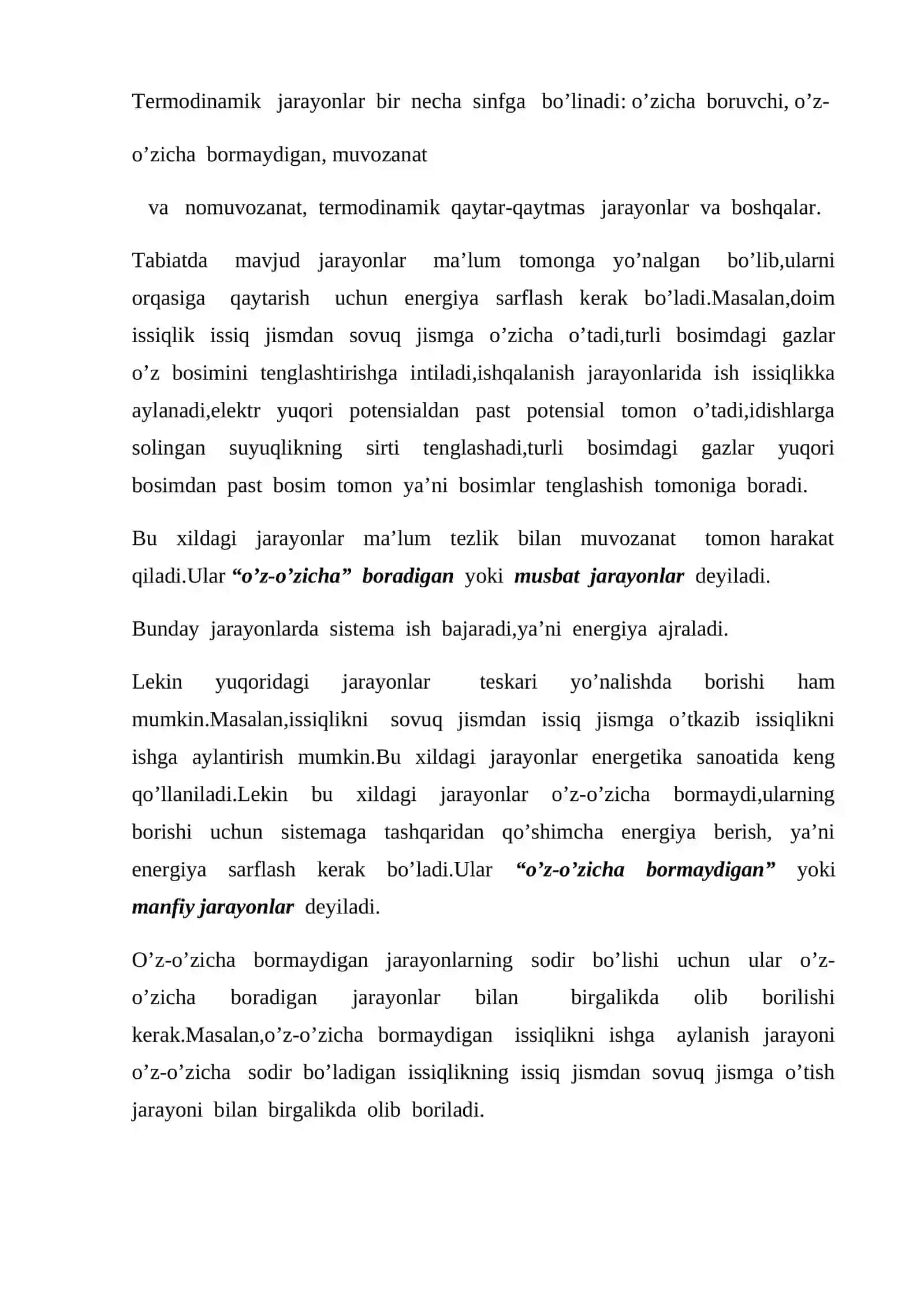 Termodinamik qaytar jarayonlar 3