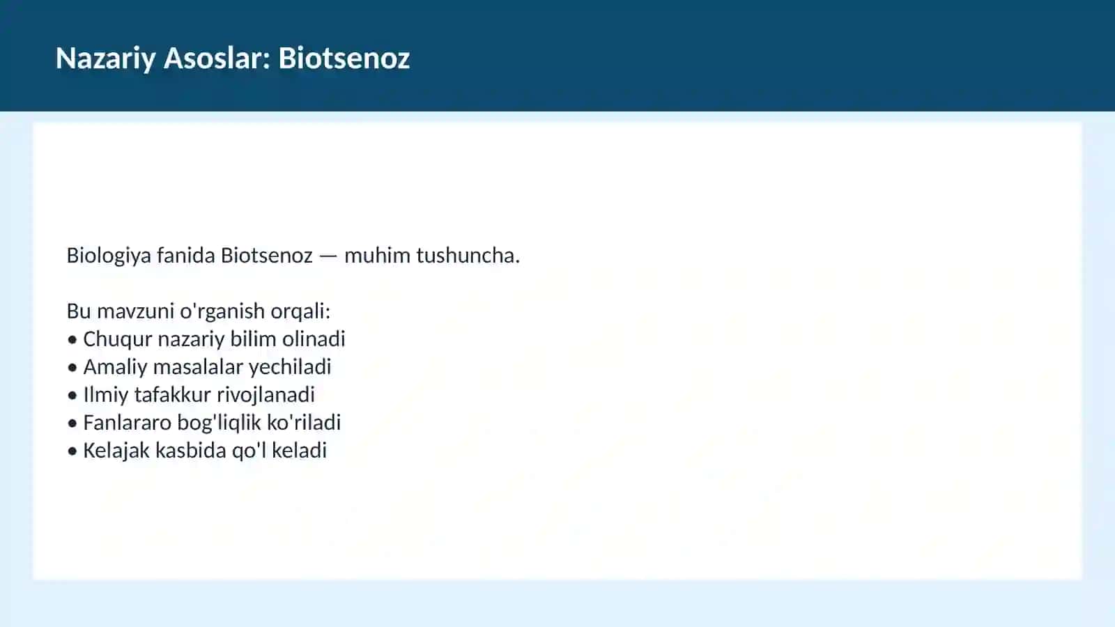 Ekologiya dars ishlanma 3