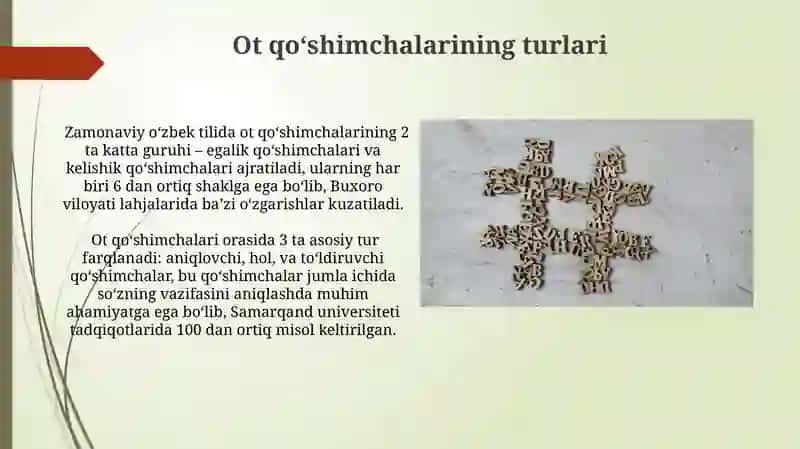 Ot qo‘shimchalarining turlari 3