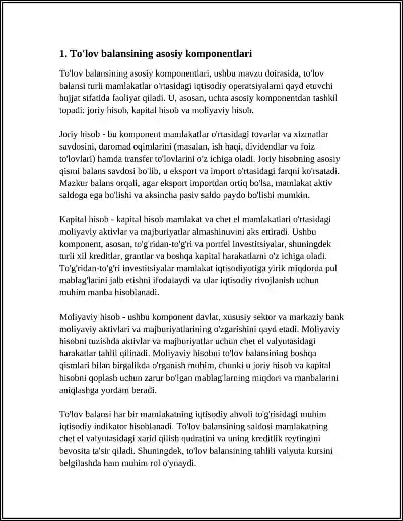 TO'LOV BALANSI. VALYUTA KURSI 3