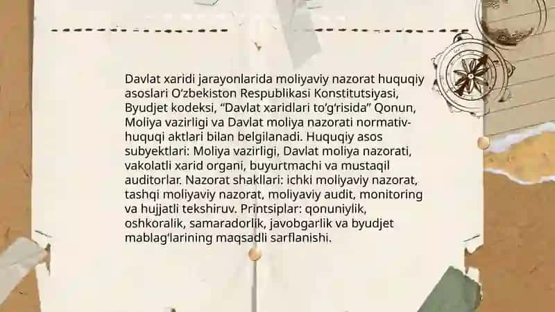 Davlat xaridi jarayonlarida moliyaviy nazoratini tashkil etish 3