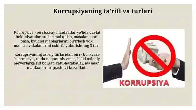 Korrupsiya tushunchasi va uning oqibatlari 3