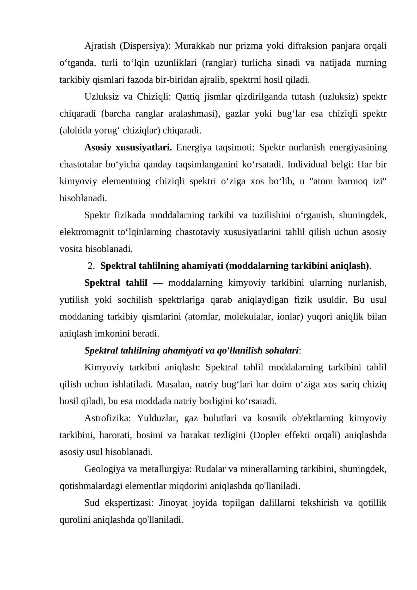 Spektr turlari 3