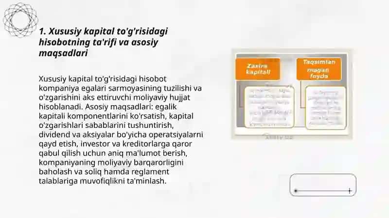 Xususiy kapital to'g'risidagi hisobot 3