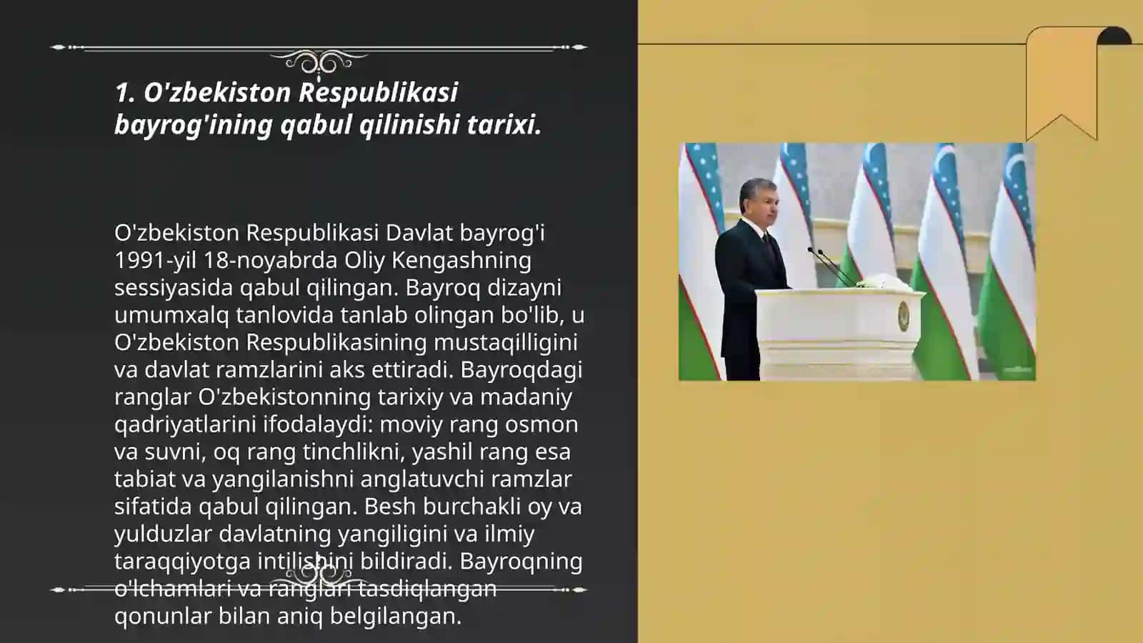 O'zbekiston Respublikasi bayrog'ining qabul qilinishi tarixi 3