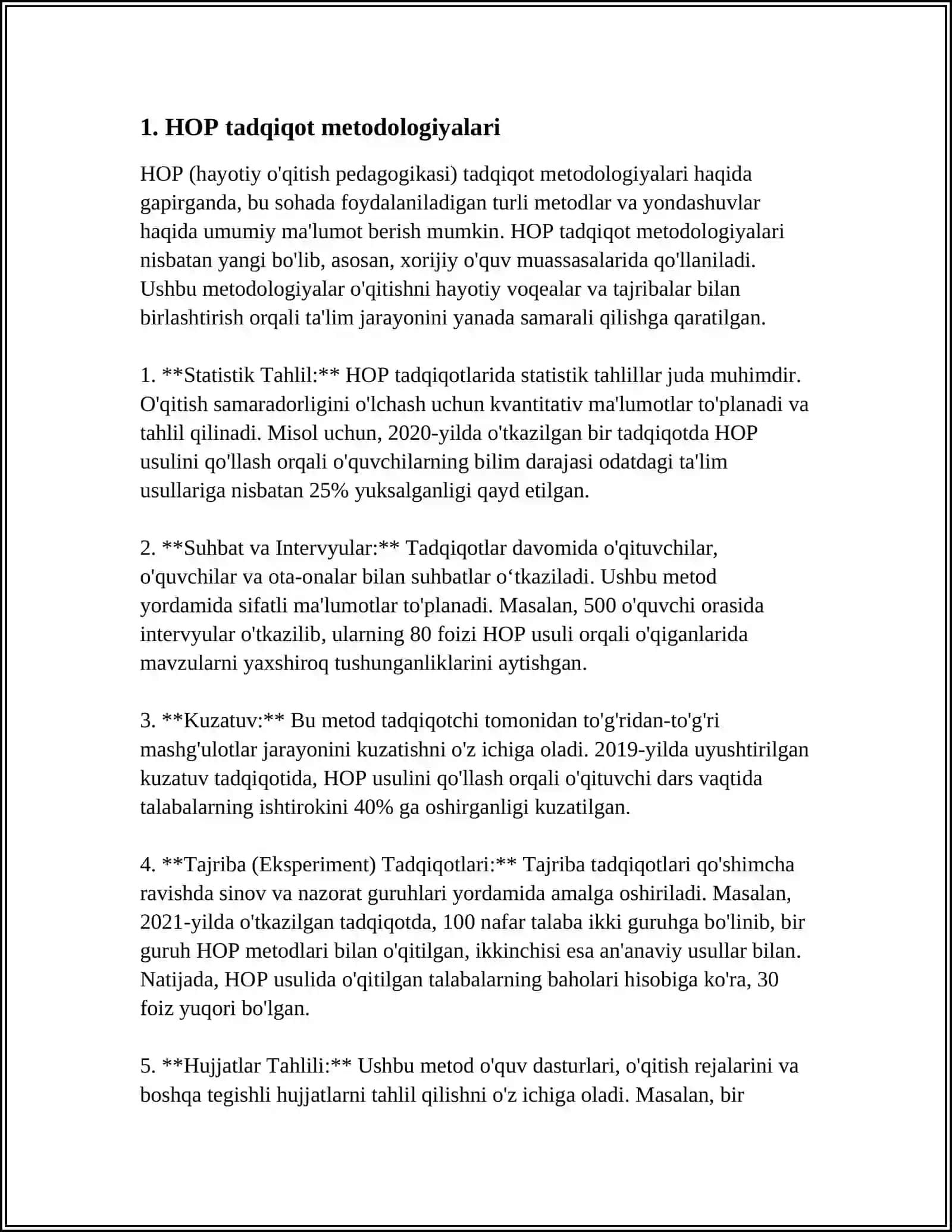 HOP tadqiqot metodologiyalari 3