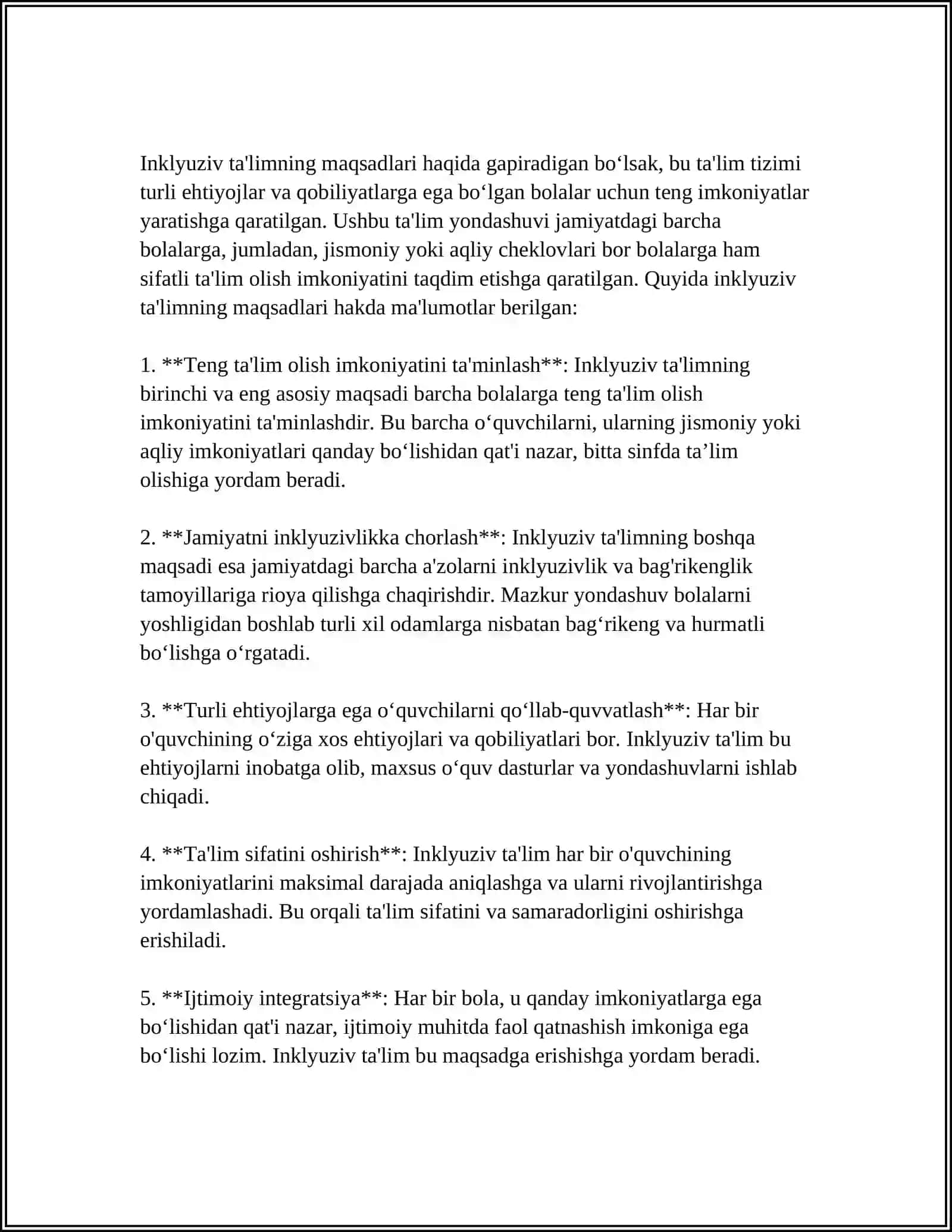 INKLYUZIV TAʼLIMNING XUSUSIYATLARI 3