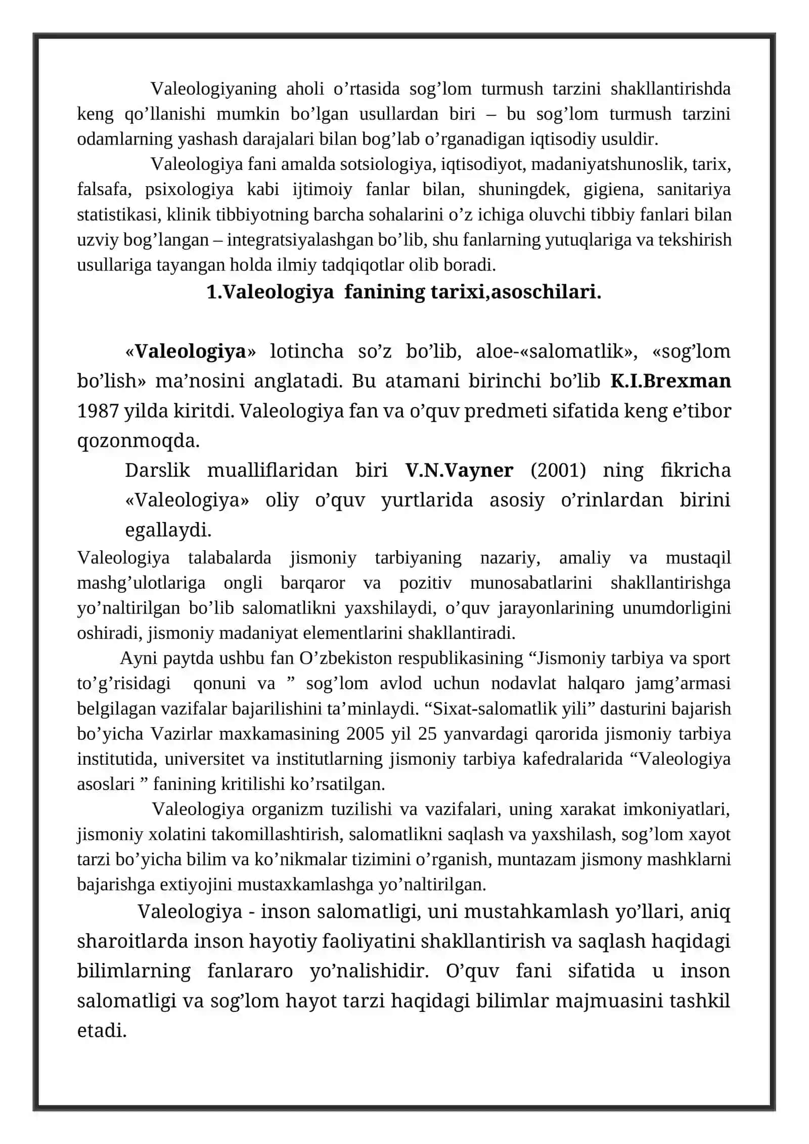 Valeologiya – inson salomatligi haqidagi fan. Odam salomatligi haqida 3