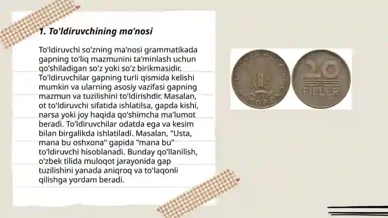 To'ldiruvchining turlari 3