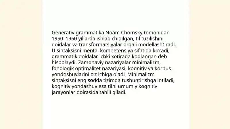 Tilshunoslikning zamonaviy yoʻnalishlari Sabina 3
