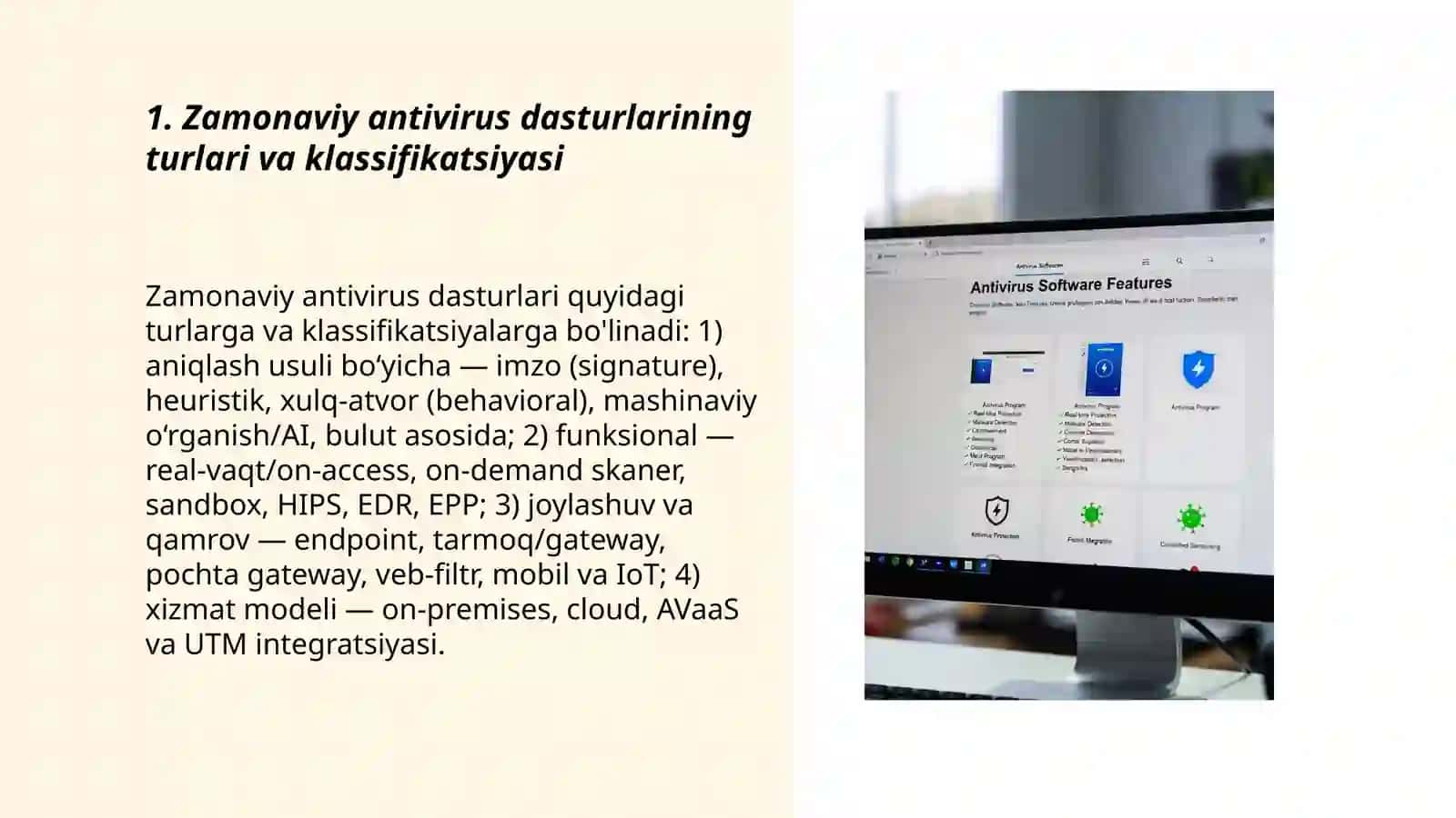 Zamonaviy antivirus dasturiy vositalari va ularning imkoniyatlari 3