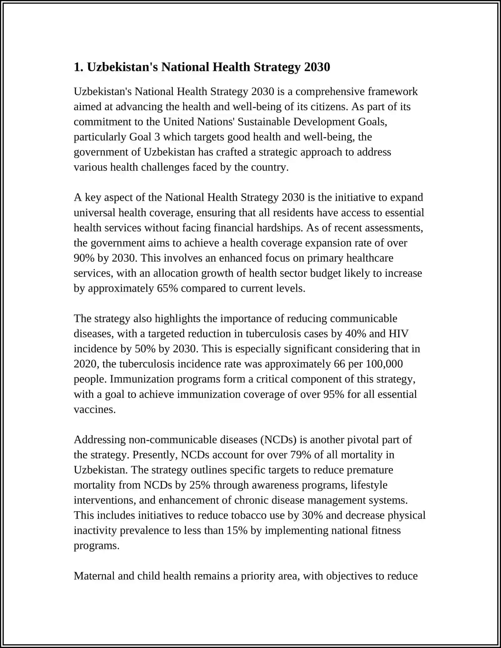GOOD HEALTH AND WELL-BEING — FOCUSING ON UZBEKISTAN’S INITIATIVES 3