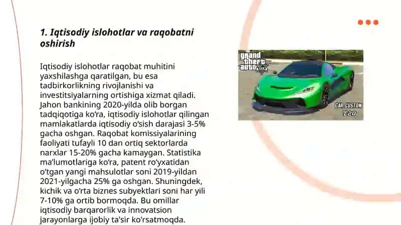 Iqtisodiy islohotlar va raqobatni oshirish 3
