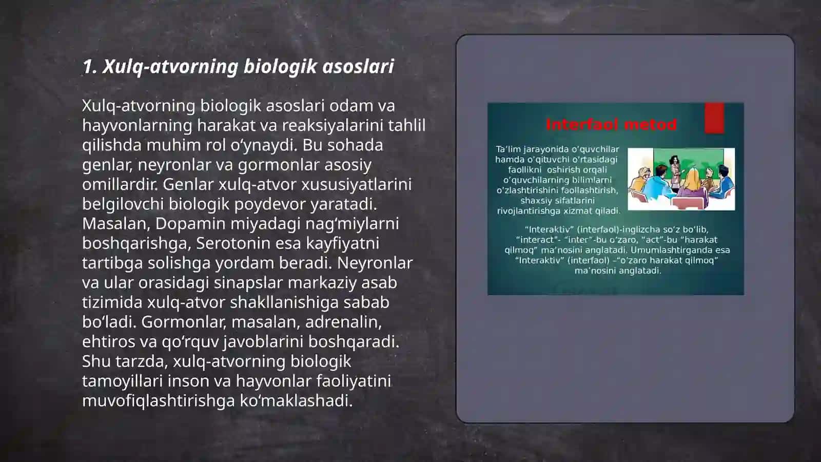 Xulq-atvorning biologik asoslari 3