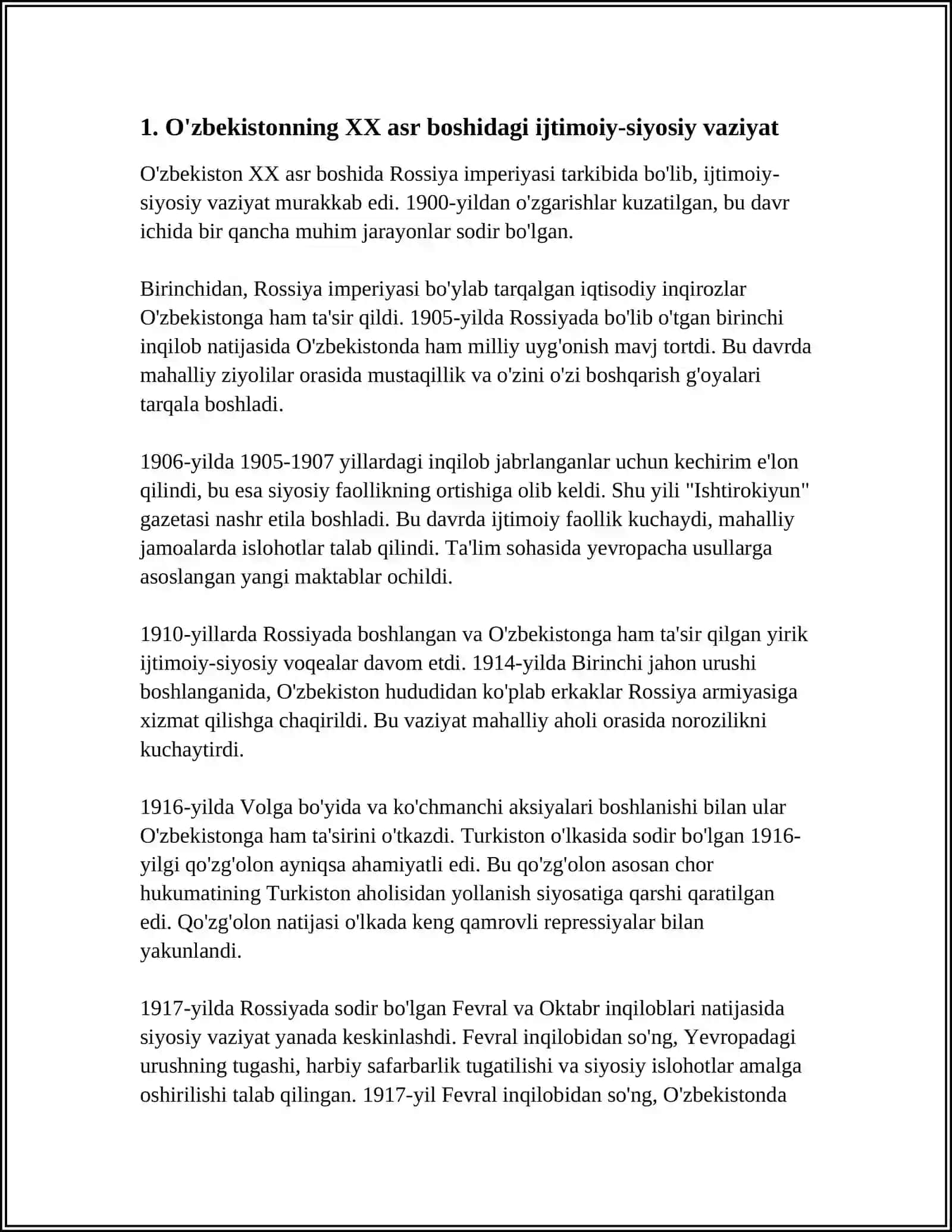 O’ZBEKISTONNING XX ASR TARIXIGA OID ARXIV MANBALAR 3