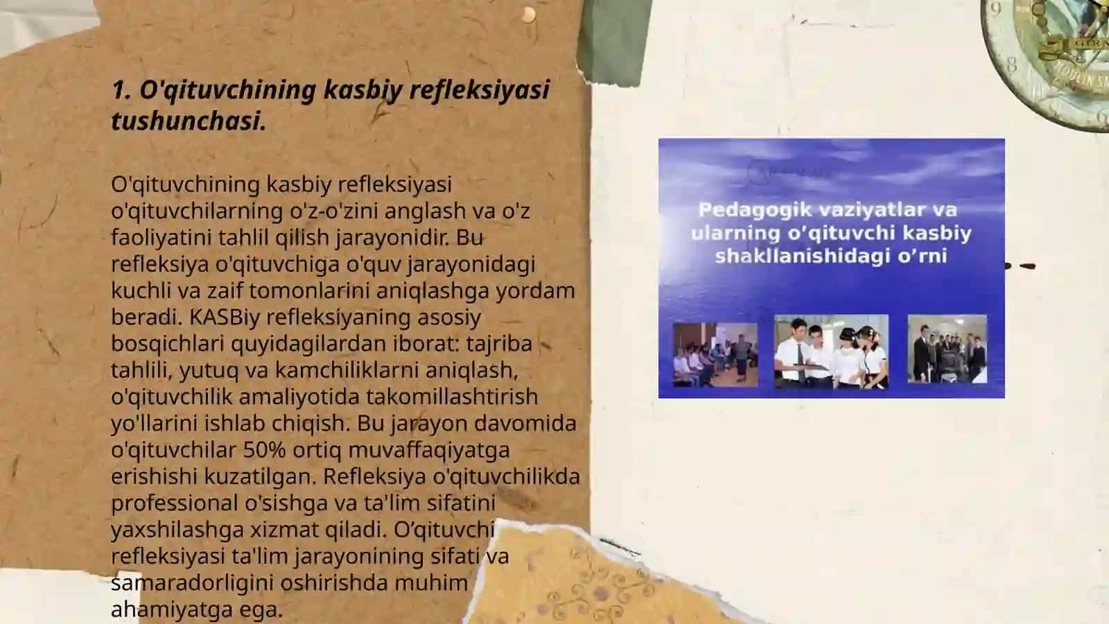 O'qituvchining kasbiy pedagogik refleksiya 3