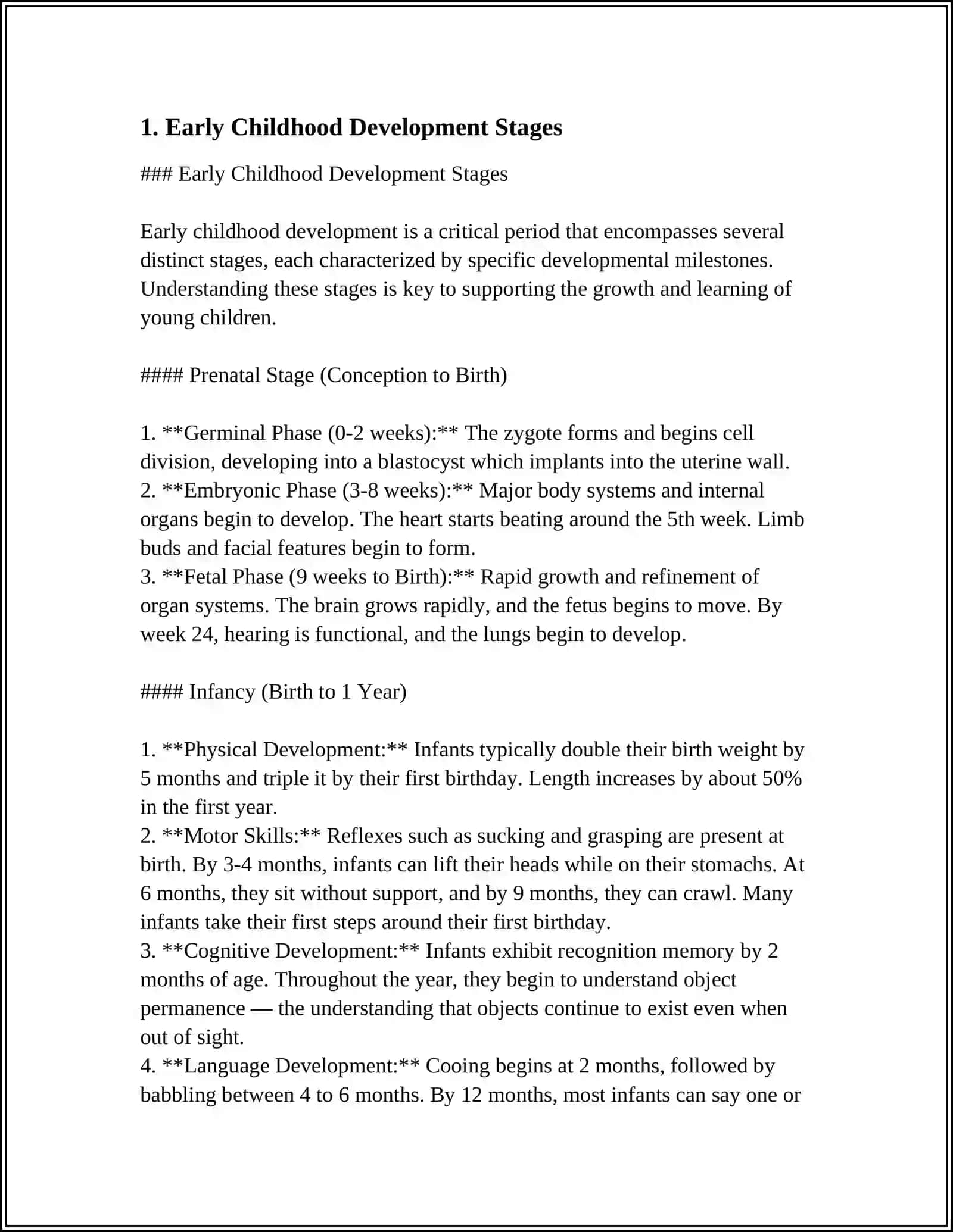 Early Childhood Development Stages 3