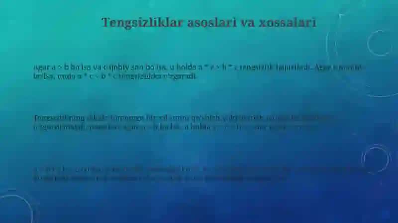 Sonli tengsizliklar 3