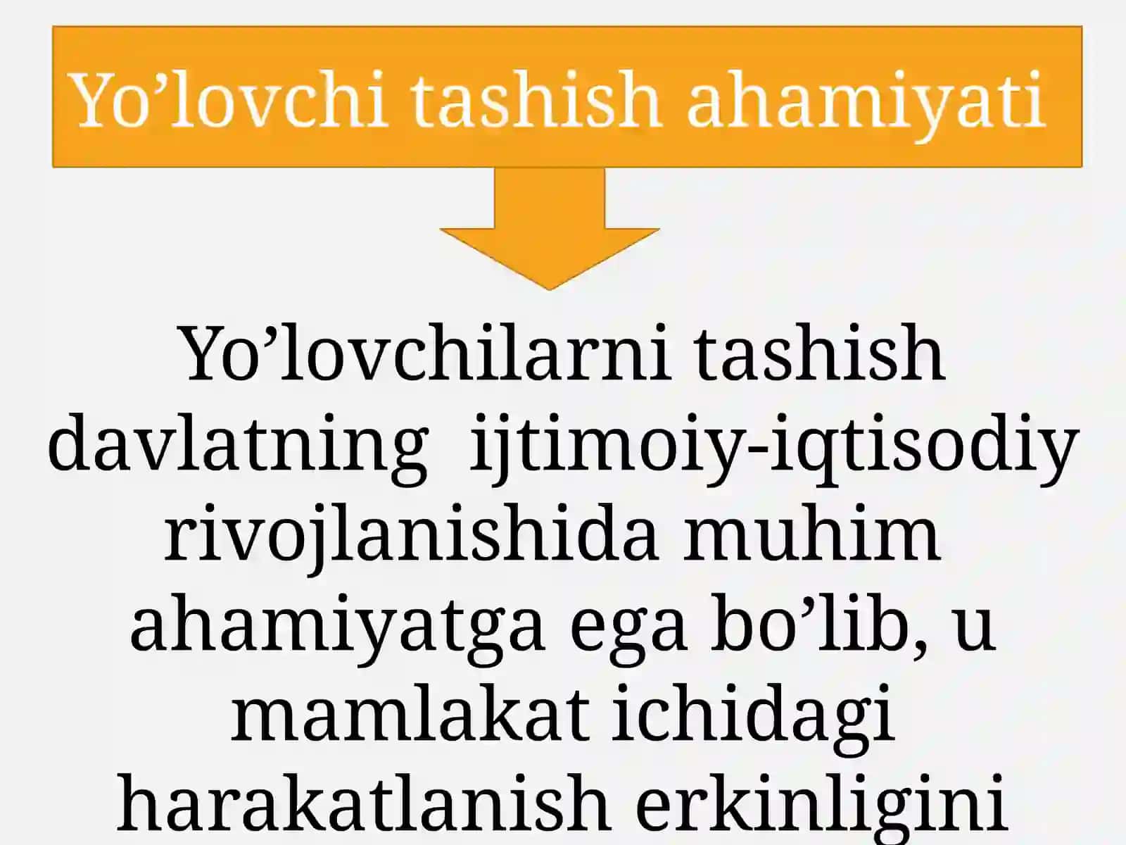 Yo’lovchi tashishi iqtisodi 3