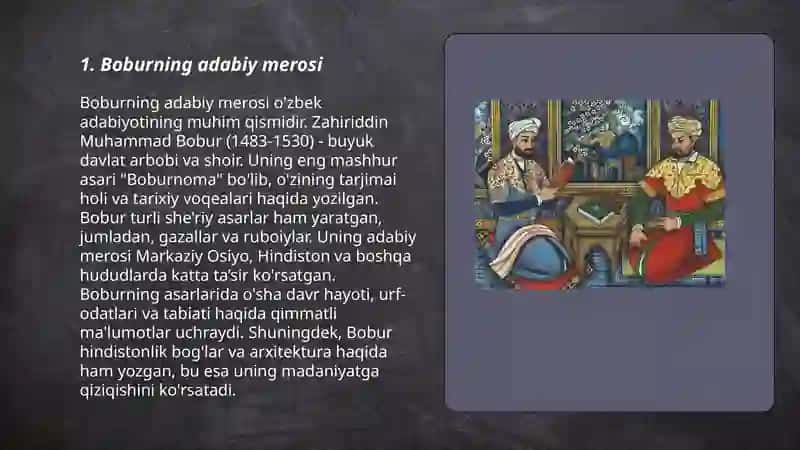 Boburnomada muallifning adabiy estetik qarashlari 3