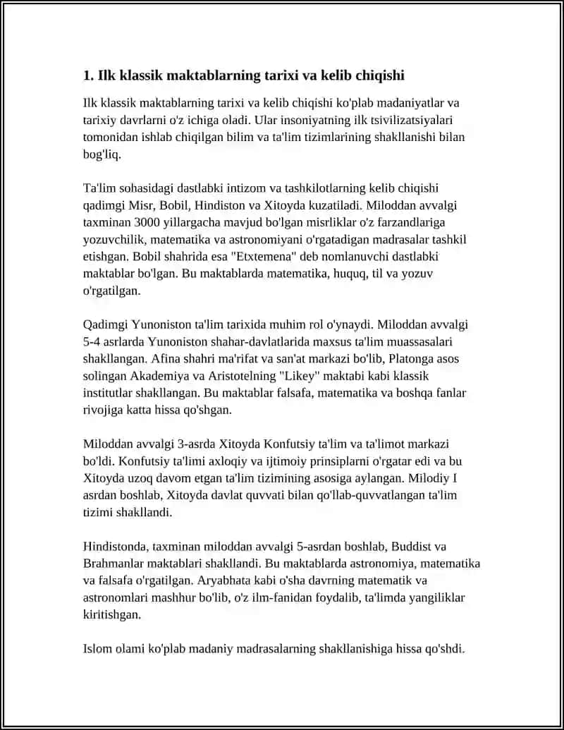 ILK KLASSIK MAKTABLAR RIVOJLANISHI 3