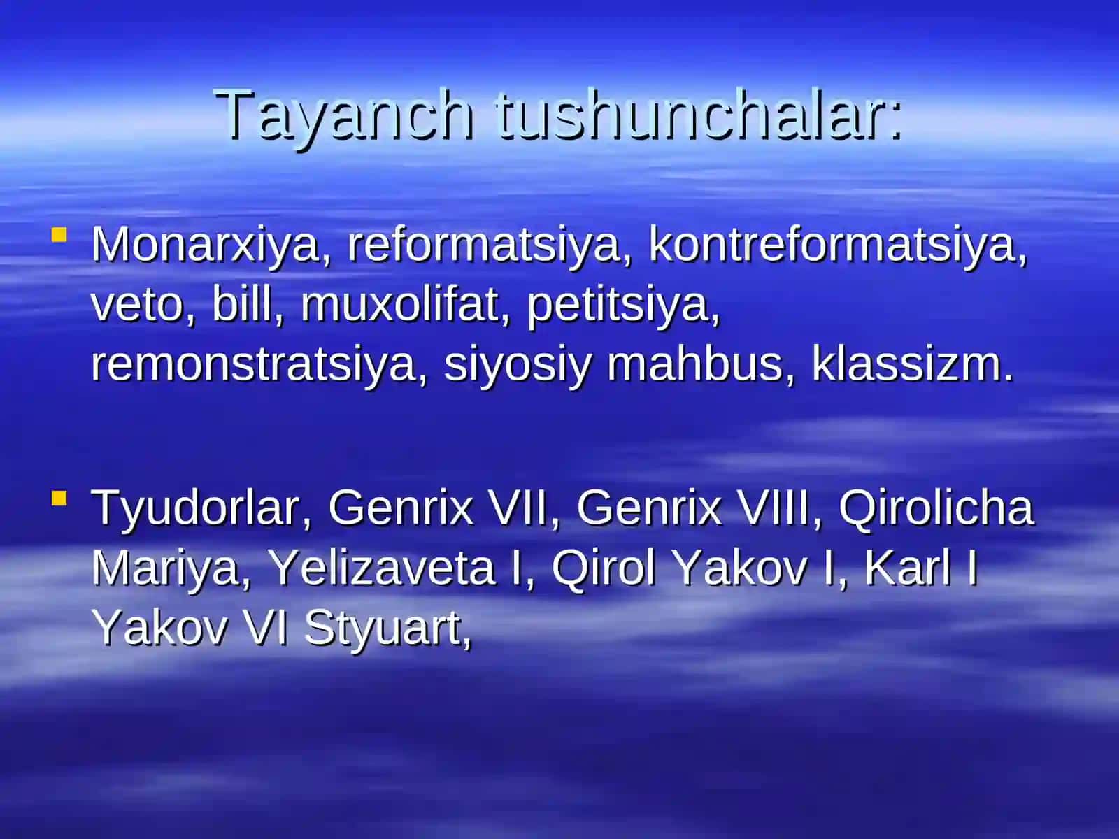 XVI-XVII asr boshlarida Angliya 3