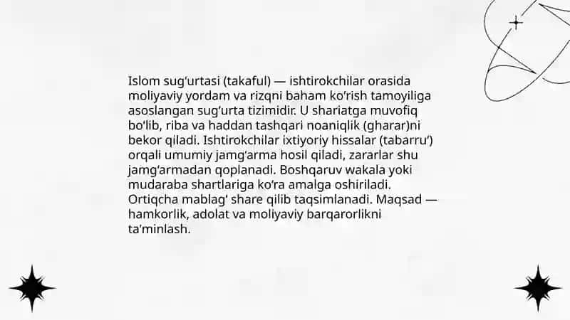 Islom sug'urtasi (takaful) 3