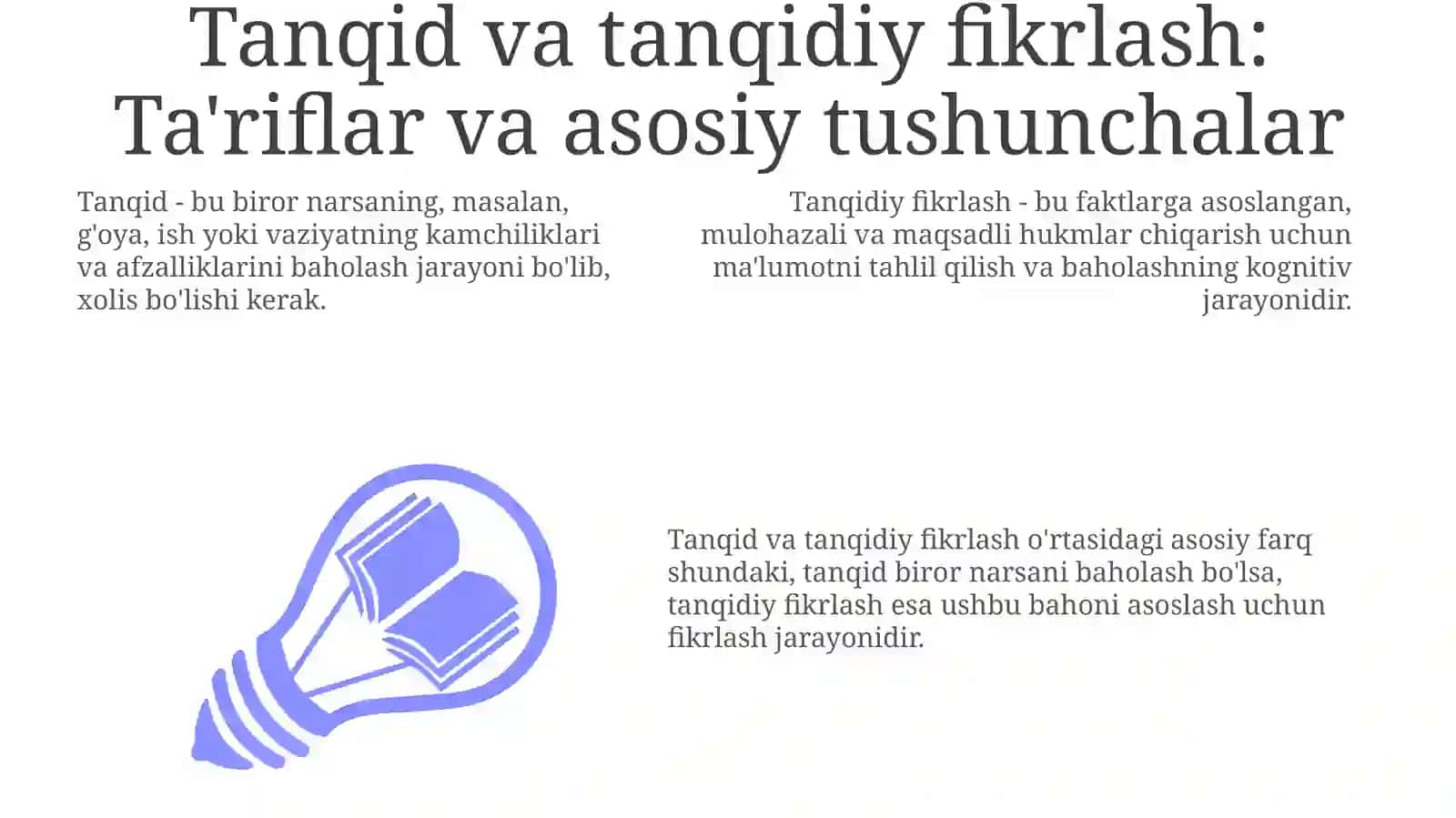 Tanqid va tanqidiy fikrlash 3