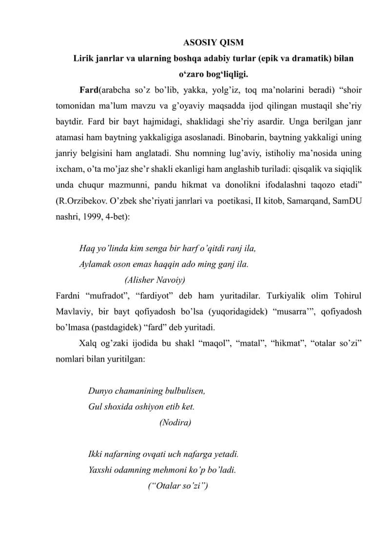 Lirik Janrlar va Ularning oʻzbek adabiyotida tutgan oʻrni 3