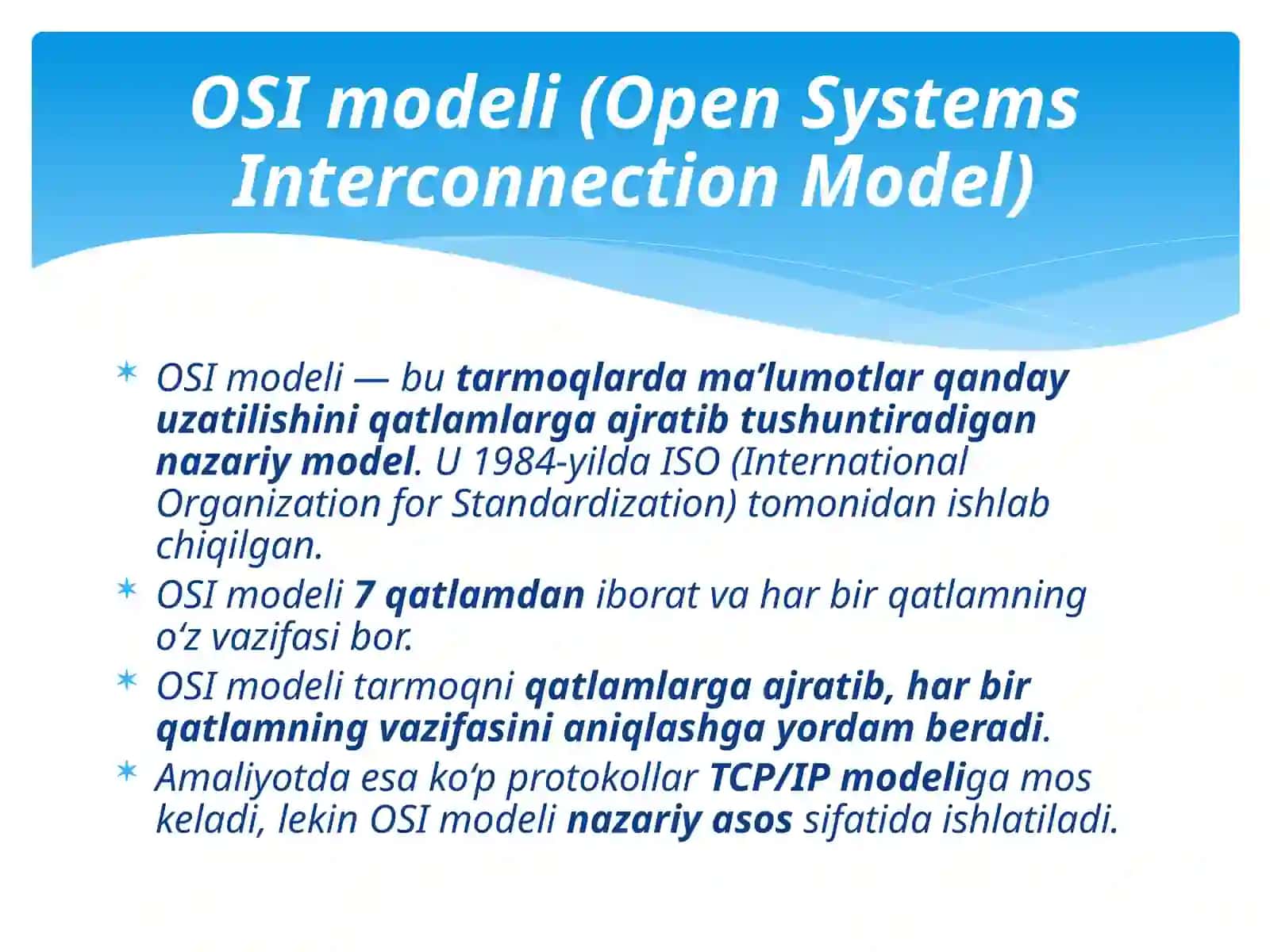 OSI va TCP-IP tarmoq modellari 3