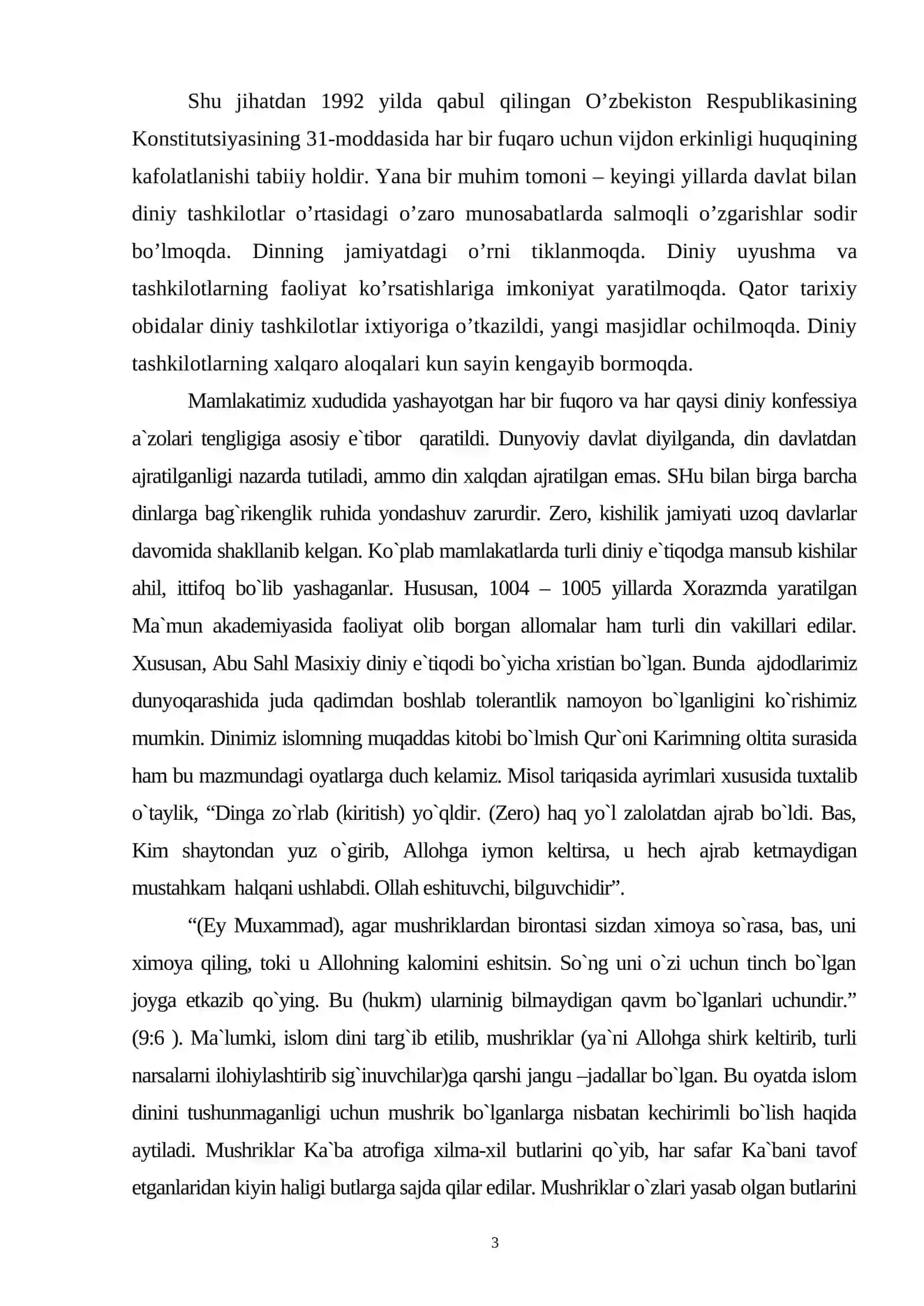 Dunyoviy davlatning din bilan munosabati 3