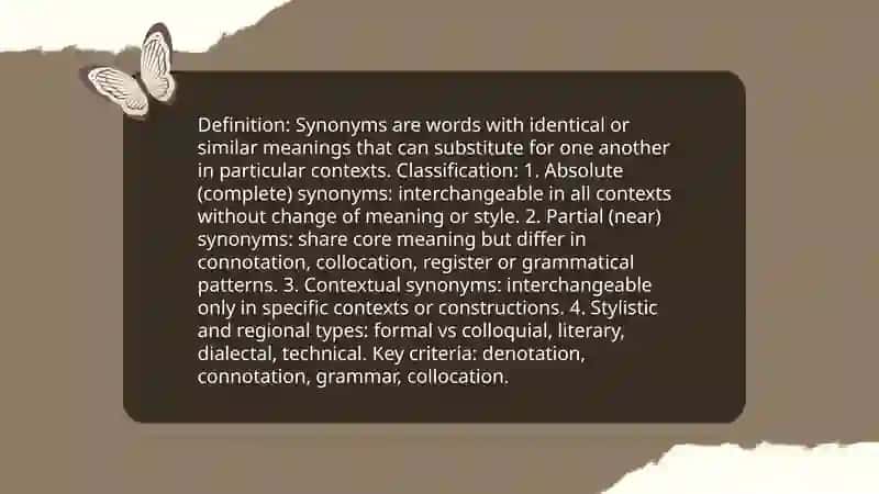 Synonyms and antonyms. Homonyms and their types 3