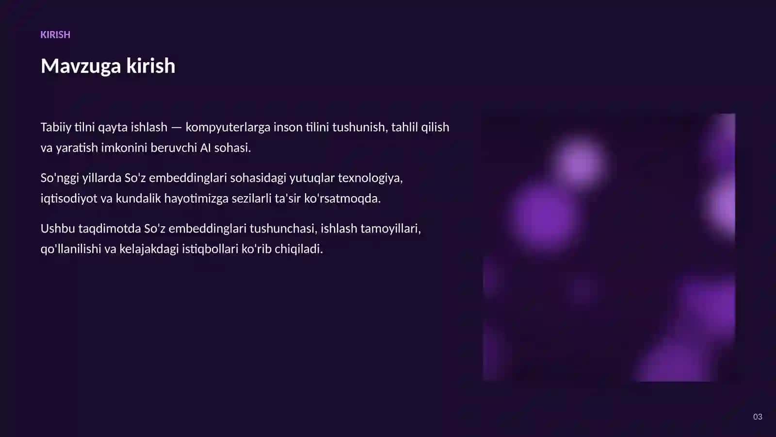 SUN'IY INTELLEKT • TABIIY TILNI QAYTA ISHLASH 3