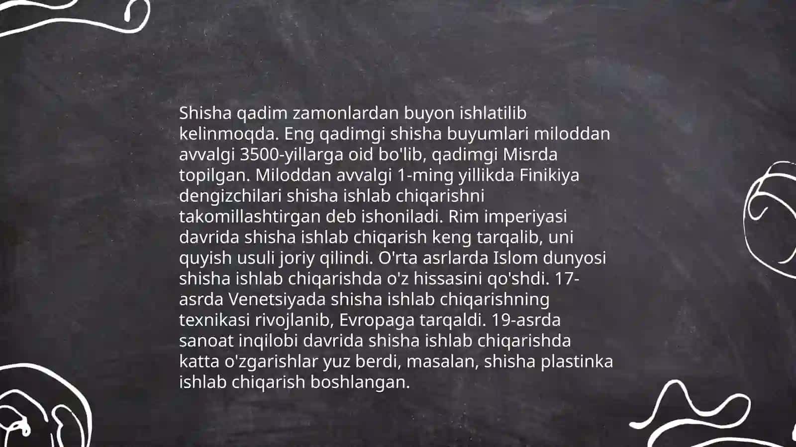 Shisha ishlab chiqarish tarixi 3