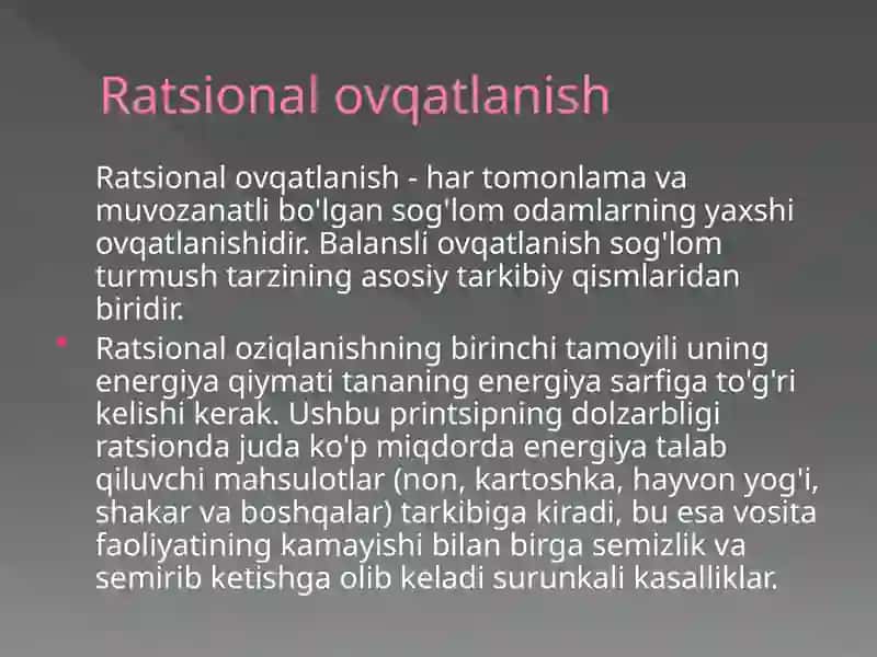 OVQATLANISH BIOKIMYOSI 3