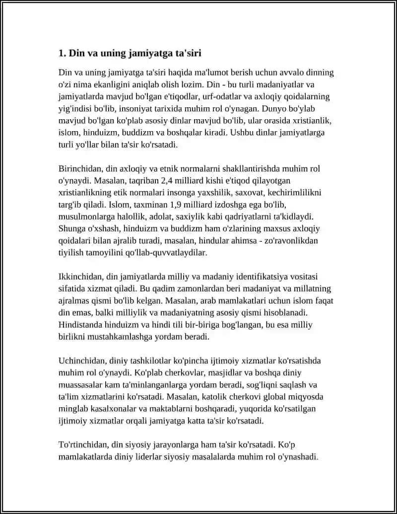 DIN VA DUNYO DINLARI, UNDAGI MA'DANIYAT 3