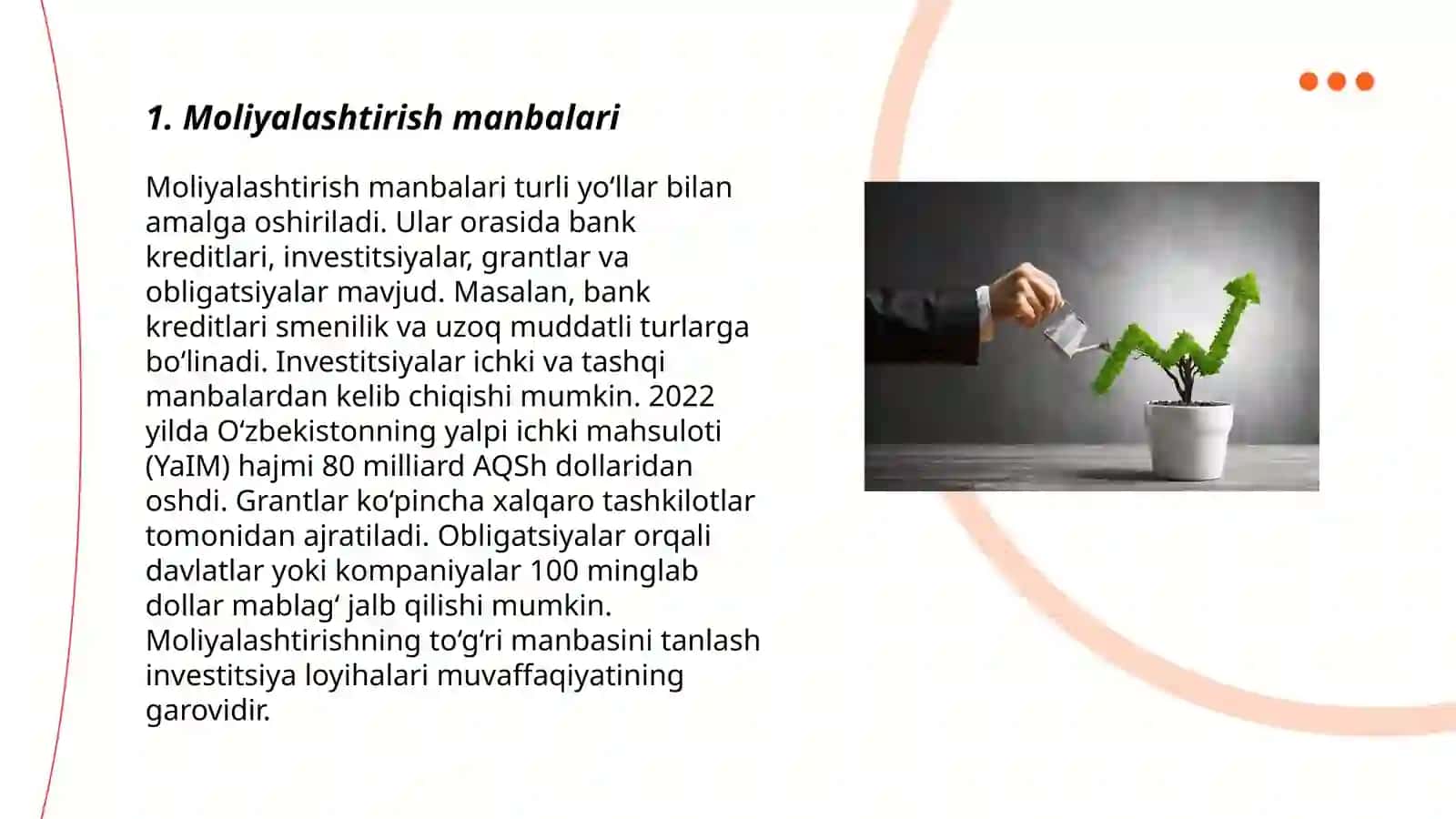 Moliyalashtirish va investitsion taminlash 3