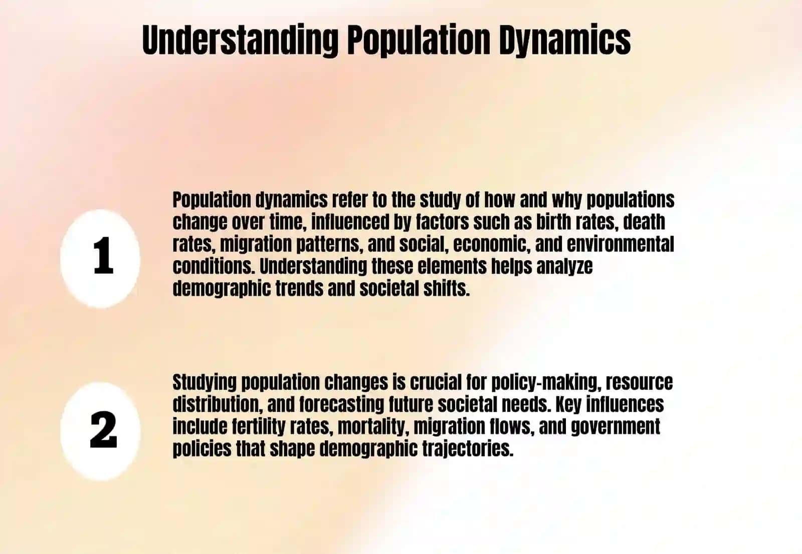 Demographic trends (population growth or decline) and general national characteristics including mentality and cultural traits. 3