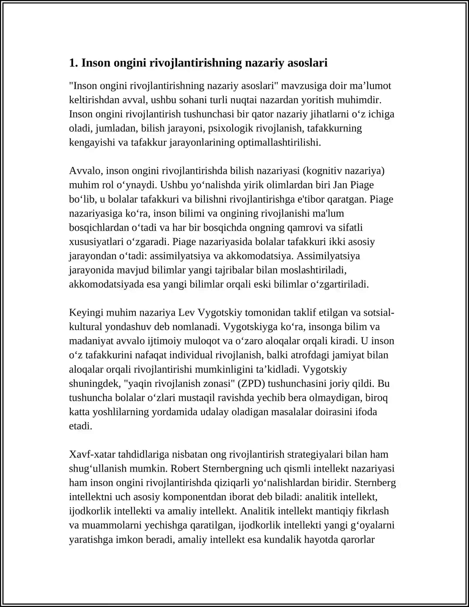 INSON ONGINI RIVOJLANTIRISH PSIXALOGIYASI 3
