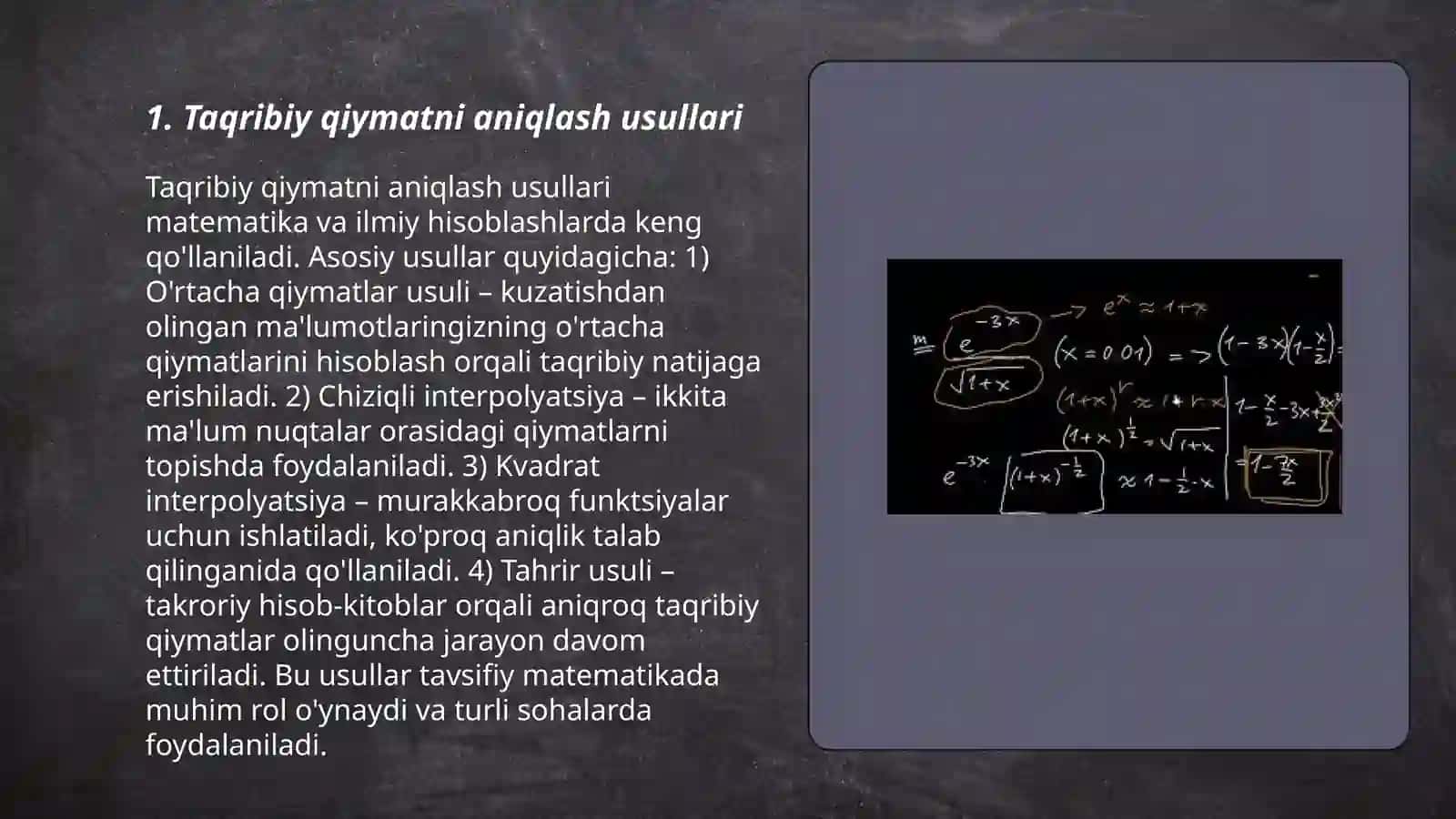 Taqribiy qiymat va yaxlitlash 3