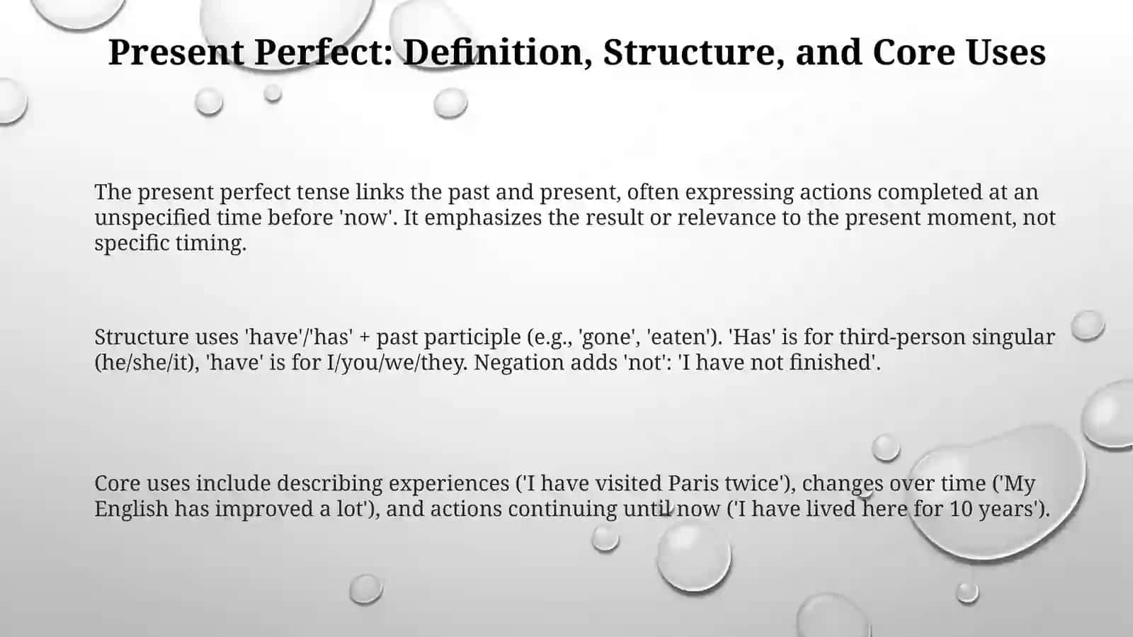 Present Perfect 3