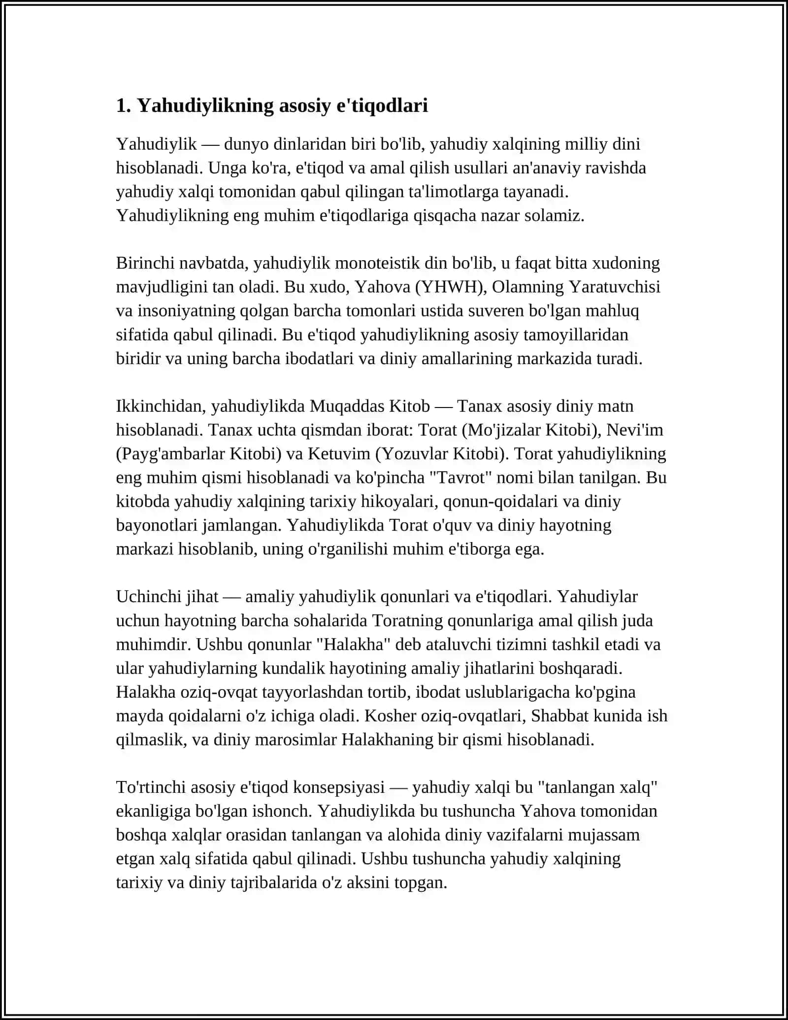 YAHUDIYLIK TA'LIMOTI AN'ANA VA MAROSIMLAR 3