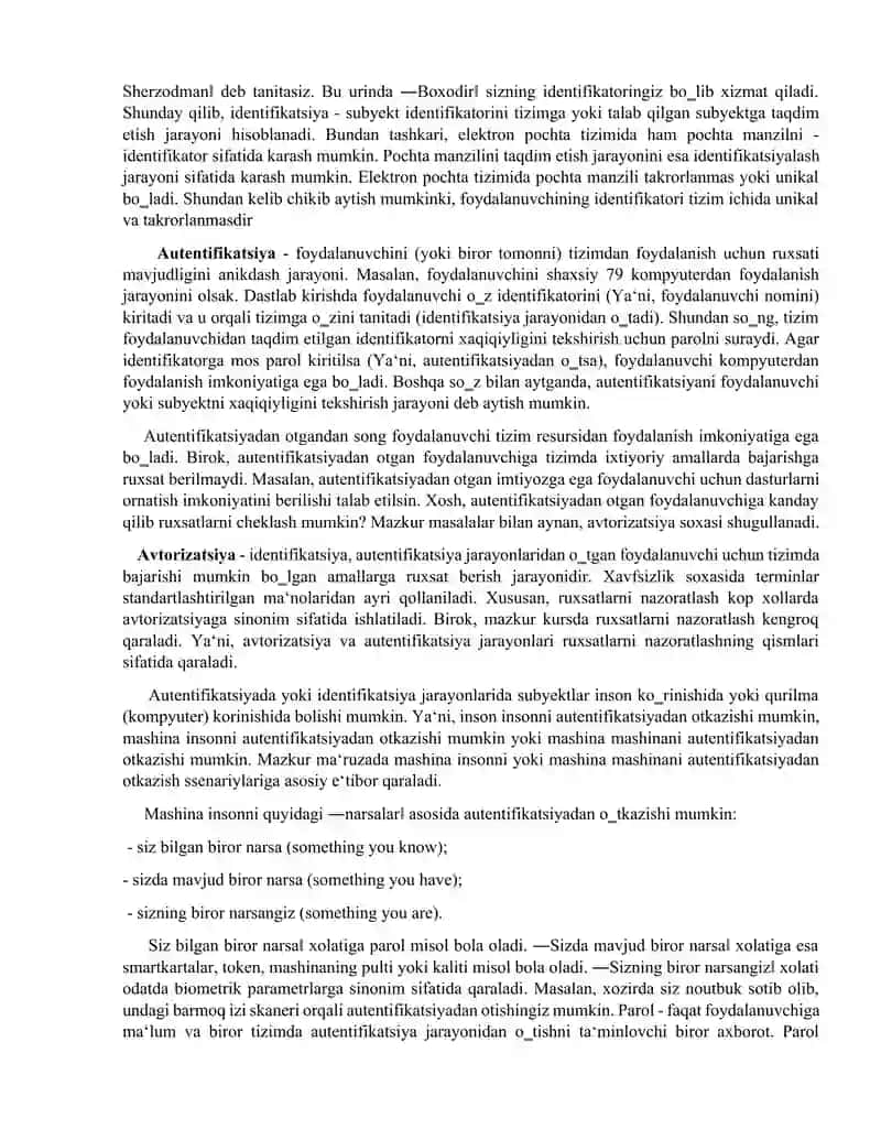 Axborot xavfsizligini ta’minlashning zamonaviy usul va vositalari 3