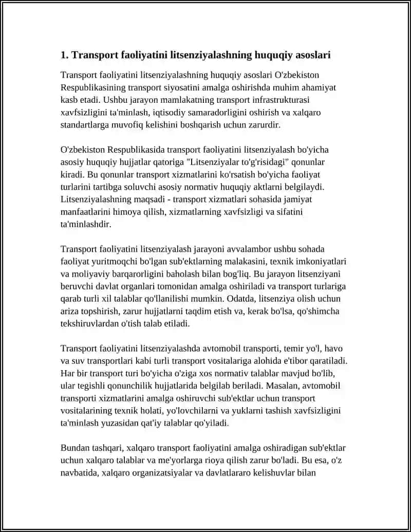 Transport faoliyatini litsenziyalash 3